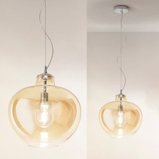 Lampadario in vetro ambra 1