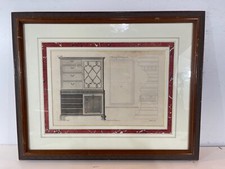 Antico n. CXXIII-Cassettiera” Tommaso Chippendale incisione XVIII secolo