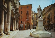 Cartolina Vicenza Piazzetta e monumento A. Palladio negozi anni '70