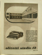 PUBBLICITA grande 32X24 1936 OLIVETTI STUDIO 42 SAFAR SCAINI RADIO TV R.T.D.40