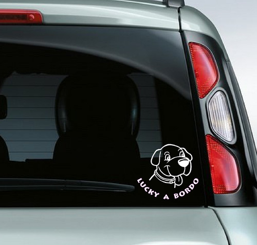 Adesivi auto cane bordo - auto,