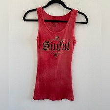 Canotta Sinful Y2K Angel Wings rossa taglia media
