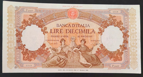 10000 lire regine del - lire, mare