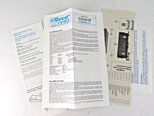 Roco manuale istruzioni foglio