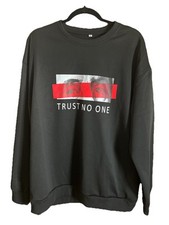 Felpa girocollo nera "Trust No