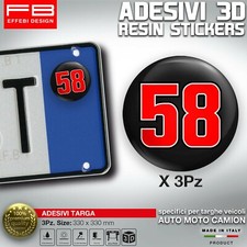 Adesivi Sticker Targa Plate Sic 58 Super Sic Tribute Simoncelli Memory Legend 