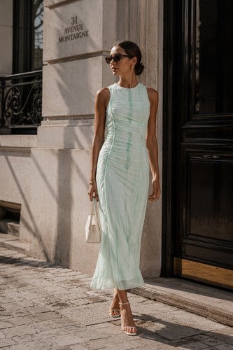 Zara abito midi maglia tulle - zara,