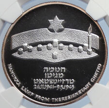 1984 ISRAELE Theresianstadt ghetto MENORAH proof moneta argento 2 shekel NGC i105949