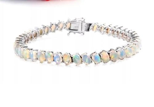 Bracciale tennis ovale opale