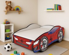 LETTO A FORMA DI MACCHINA 160x80 xm IN LEGNO CON DOGHE INCLUSE MATERASSO OMAGGIO