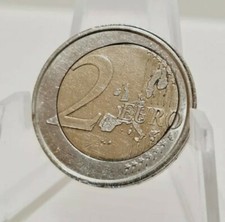 ERRORE DI CONIO rara sovrapposizione metallo moneta unica 2 euro 2002 ITALIA