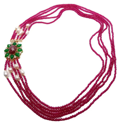 Collana cristallo rubino - cristallo, e