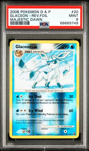 Psa glaceon 100 reverse - psa, 9
