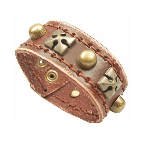 Bracciale uomo pelle marrone