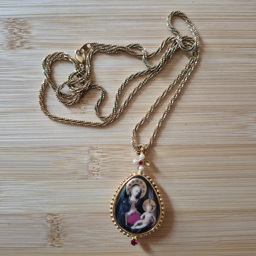 Collana madonna religiosa - madonna,