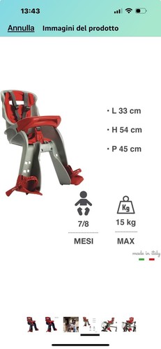 Seggiolino anteriore bici - , +