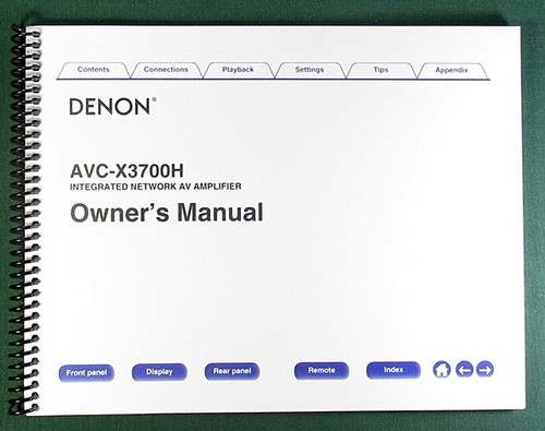 Denon avc x3700h instruction - avc-x3700h,