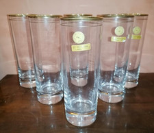 SET 6 BICCHIERI BIBITA CRISTALLO LAVORATI A MANO VINTAGE ALTEZZA 16,5 cm