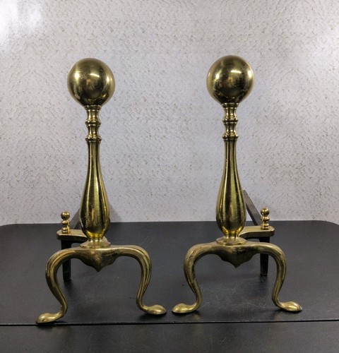 Top sfera ottone andirons - top,