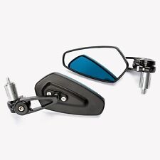 Specchietti 22mm Manubrio Moto Retrovisori Metallo Universali Ovali Nero