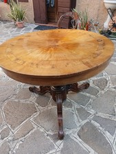 TAVOLO TONDO FINE '800 LUIGI FILIPPO - PIEDE CENTRALE - PATINA NATURALE - EMILIA