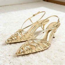 👠 Sandali Donna Oro Tacco