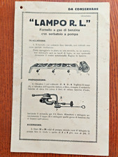 Depliant LAMPO R.L. Fornello a