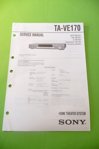 Manuale servizio per sony - servizio,