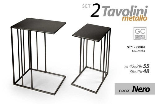 Set tavolini metallo divano - 2,