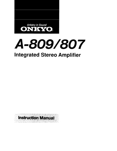 Onkyo integra 809 - onkyo, amplifier
