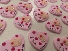 CALAMITA CUORE E PIEDINI,CON CUORICINI  NASCITA BATTESIMO FESTA BIMBA