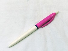 PENNA BIRO SFERA A SCATTO BIC MODELLO M17 VIOLA FLUO/BIANCO VINTAGE ANNI 70