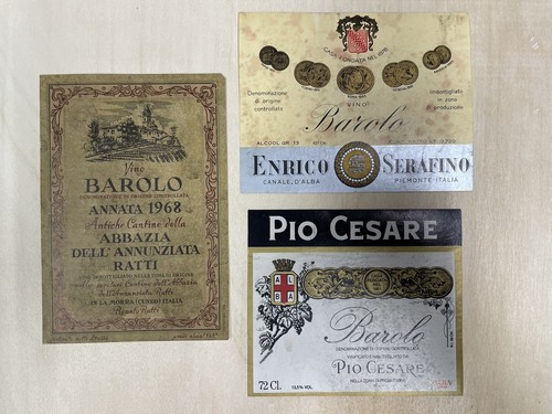 Lotto etichette barolo 1968 - lotto,