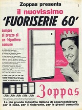 ZOPPAS FRIGORIFERO FUORISERIE 1960 ANNI 60 PUBBLICITÀ ADVERTISING 25X33