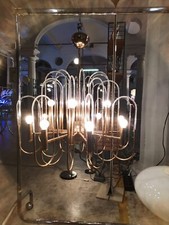 Modernariato - Gaetano Sciolari (Scolari) - Lampadario Astrolab - Ottone Vetro