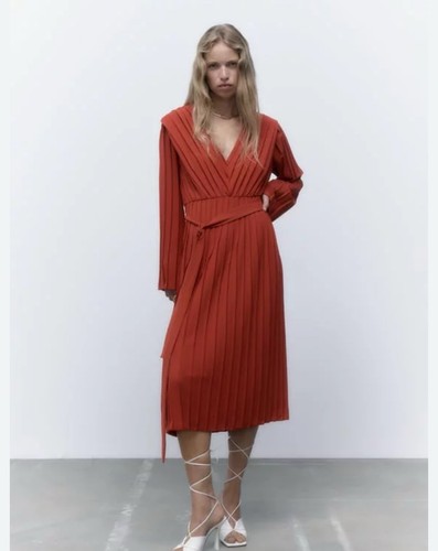 Abito zara plissettato - zara, midi