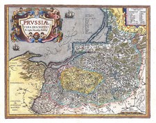 POLONIA LITUANIA "Prussiae vera descriptio" A. Ortelius 1609 ORIG. MAPPA ANTICA