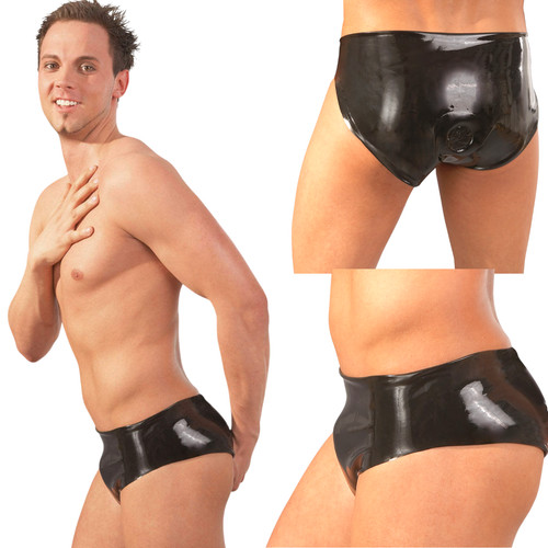 Natural latex briefs slip - natural,