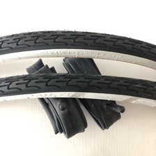 2 Copertoni bici 26 x 1 3/8 + 2 Camere d'aria 26"x1 3/8 olanda bianconero