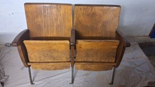 Pair 1950s Wooden Cinema