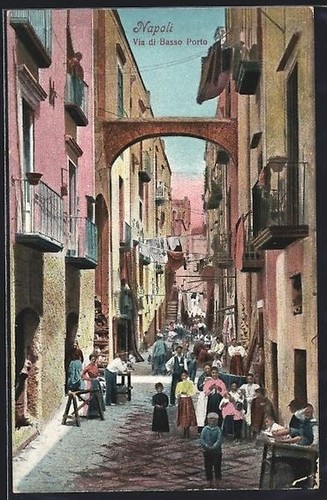 Cartolina napoli via basso - via,