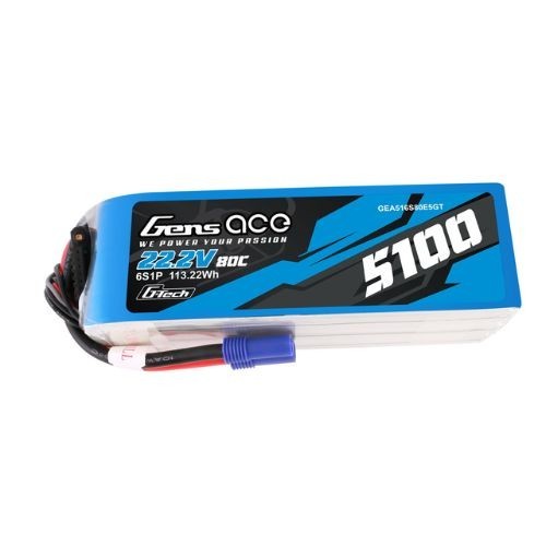 Batteria 5100mah 80c 2v - 5100mah, 22.2v