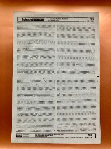 Letraset 189 futura medium - letraset, 6pt