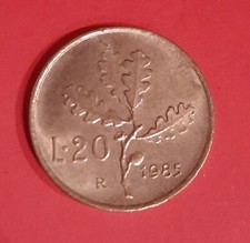 Moneta Italia 20 Lire Quercia 1985