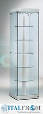 Vetrina  Vetrinetta Girevole Espositore Display Showcase leather Luci 54X53X200H