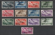 1946 1962 DEMOCRATICA AEREA con GRONCHINO SERIE COMPLETA USATO 