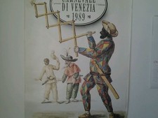 poster super rare   CARNEVALE VENEZIA 1989 ARLECCHINO ORIGINAL  free shipping
