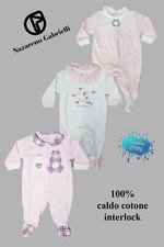 Tutina neonata 100% caldo cotone interlock ricamato NAZARENO GABRIELLI