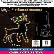Renna di Natale Luminosa, 2pz