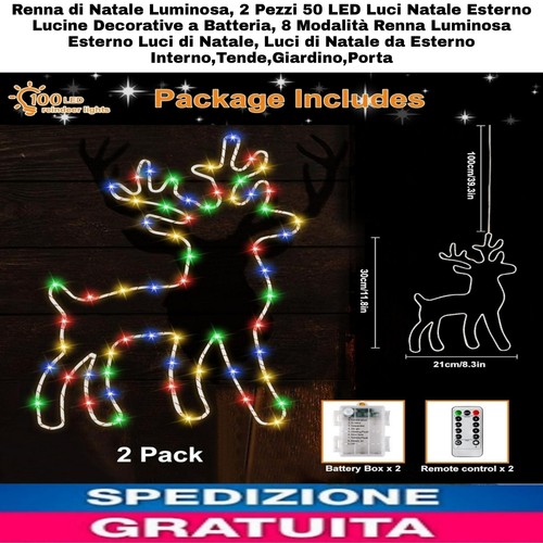 Renna natale luminosa 2pz - renna, di